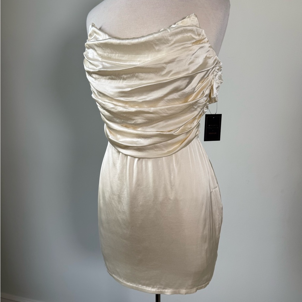 Michael Costello Strapless Cream Dress